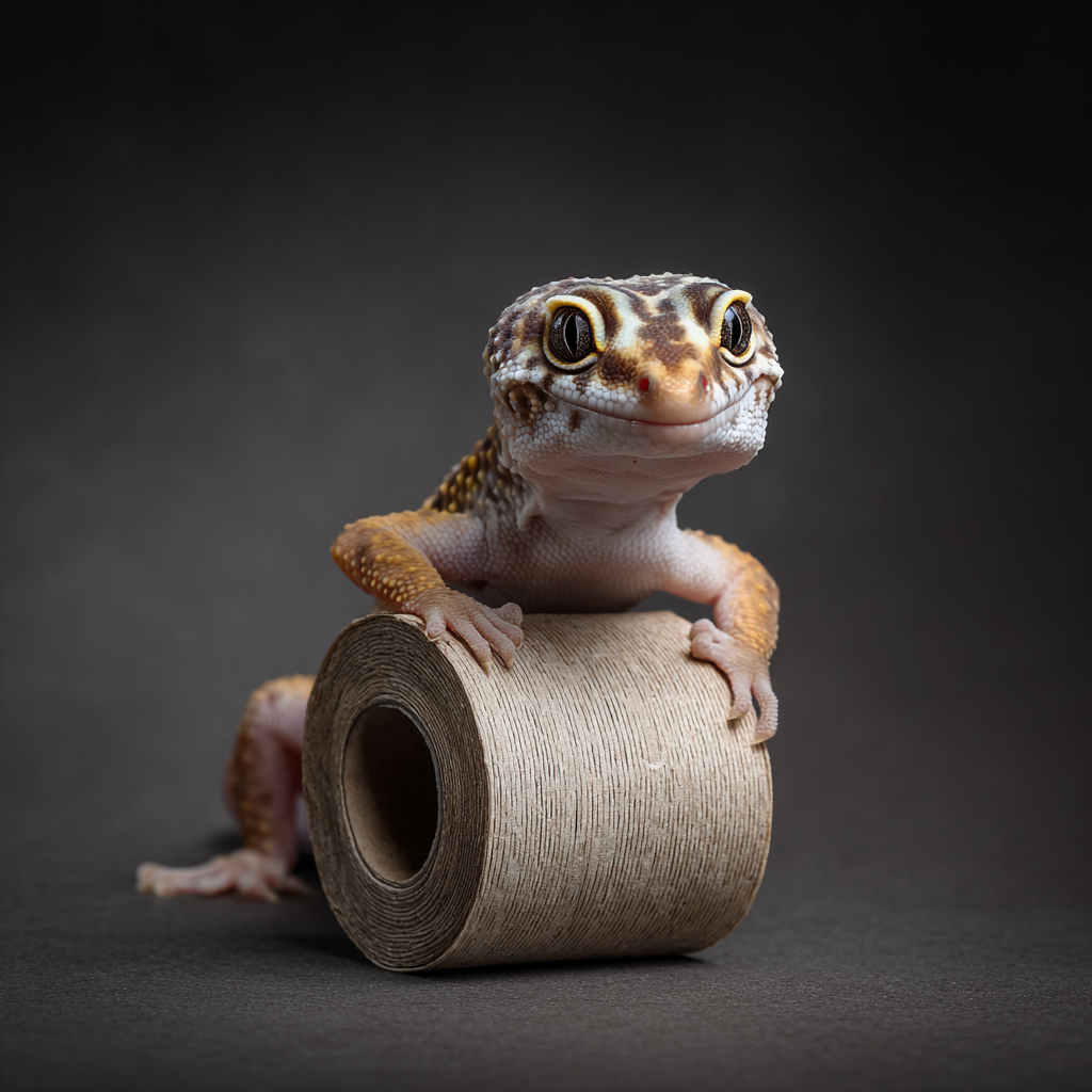 Humorous - Gecko - Looks like a lot of strain - try prunes!