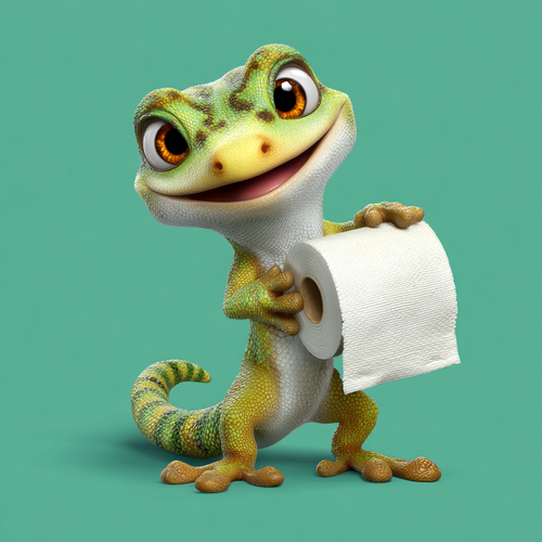 "Here's the TP!" Hilarious Gecko Bathroom Art Print