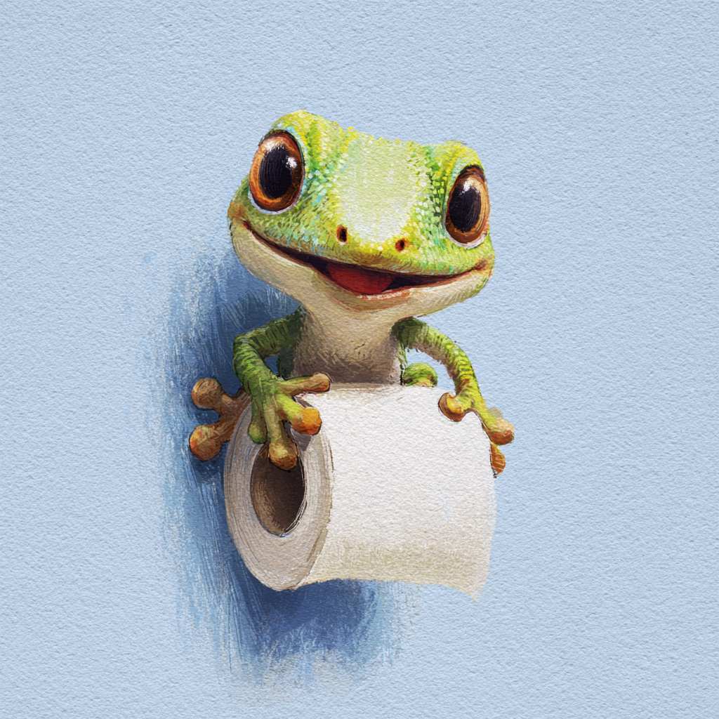 Humorous - Gecko - I'm hiding so you can't see me!
