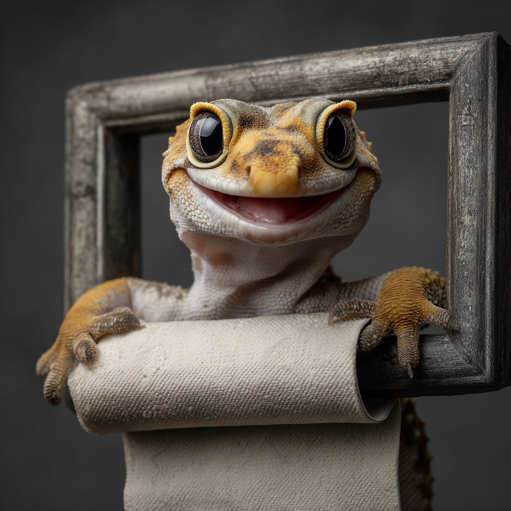 Humorous - Gecko - I swear I was framed!